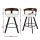 2x Artiss Bar Stools White PU Leather Swivel Kitchen Counter Chairs Walnut Bentwood Back Metal Legs 84.5cm Set
