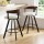 2x Artiss Bar Stools White PU Leather Swivel Kitchen Counter Chairs Walnut Bentwood Back Metal Legs 84.5cm Set