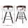 4x Artiss Bar Stools Swivel Kitchen Chairs White PU Leather, Walnut Bentwood Back, Metal Legs, Modern Counter Seating