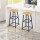 Artiss 2x Metal Bar Stools in Gold Navy - 76cm, 120kg Capacity, Anti-Slip, Gilded Round Seat, Modern Two-Tone Design