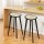 Artiss Set of 2 Bamboo Rattan Bar Stools – Black, 67cm, Anti-Slip, Gold Footrest, Easy Assembly, 120kg Capacity