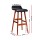 Artiss 2x Sliva Bar Stools Black 74cm – Bentwood Frame, PU Leather Upholstery, Padded Seat, Floor Protectors