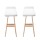 Artiss 2x Sliva Bar Stools Wooden Plywood Frame White PU Leather Upholstery 74cm Seat Foam Padded Set of 2