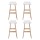 Artiss Sliva 4x Bar Stools - White PU Leather, Bentwood Frame, Foam Padded Seat, 74cm Height, Floor Protectors Included
