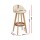 Artiss Dalvey 4x Bar Stools Padded PU Leather Bentwood 69cm Beige with Rope Footrest and Low Backrest