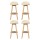 Artiss Dalvey 4x Bar Stools Padded PU Leather Bentwood 69cm Beige with Rope Footrest and Low Backrest
