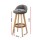 Artiss 2x Bar Stools - Grey Padded Faux-Linen Seat, Wooden Frame, 360° Swivel, 79cm Height, Rubber Floor Protectors