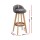 Artiss Dalvey 4x Bar Stools Grey Linen Upholstered, Padded Seat, Wooden Frame, 69cm, Rope Footrest, 360° Swivel