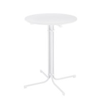 Gardeon Outdoor Bar Table 109cm Round Folding White – Weather-Resistant Steel Frame, MDF Top, Patio Furniture