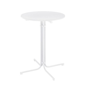 Gardeon Outdoor Bar Table 109cm Round Folding White – Weather-Resistant Steel Frame, MDF Top, Patio Furniture