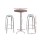Gardeon 3-Piece Outdoor Bar Set: Adjustable Aluminium Stools & Wooden Bistro Table, Rust & UV Resistant, Easy Assembly