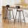 Artiss 2x Bar Stools - Vintage Metal Chairs with Removable Backrest, Industrial Design, 45x45x100cm, Dark Brown/Black