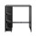 Gardeon Outdoor Wicker Bar Table: Steel Frame, Glass Top, 3 Shelves, Footrest, Black, 103.5x62x104.5cm,