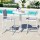 Gardeon 3PC Outdoor Bar Set White Grey Powder Coated Steel Textilene Seats Foldable MDF Table 3PC Bistro