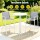 Gardeon 3PC Outdoor Bar Set White Grey Powder Coated Steel Textilene Seats Foldable MDF Table 3PC Bistro