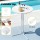Gardeon 3PC Outdoor Bar Set White Grey Powder Coated Steel Textilene Seats Foldable MDF Table 3PC Bistro