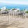 Gardeon 5-Piece Outdoor Aluminium Bar Set with High Back Stools and Bar Table Dark Grey Removable Cushions