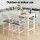 Gardeon 5-Piece Outdoor Aluminium Bar Set with High Back Stools and Bar Table Dark Grey Removable Cushions