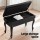 Alpha Adjustable Height Piano Bench Stool with Storage, Solid Oak Frame, PU Leather Seat, 75x34x47cm, Black