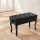 Alpha Adjustable Height Piano Bench Stool with Storage, Solid Oak Frame, PU Leather Seat, 75x34x47cm, Black