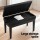 Alpha Adjustable Piano Bench Stool - Solid Oak, PU Leather, Storage, Anti-Slip Legs, 75x34x47cm, Black Finish