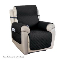 Artiss Water-Resistant Recliner Chair Cover, Black, Microfibre, 1-Seater, Easy Install, Diamond-Quilted Design