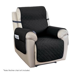 Artiss Water-Resistant Recliner Chair Cover, Black, Microfibre, 1-Seater, Easy Install, Diamond-Quilted Design