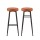 Artiss 2x Round PU Leather Bar Stools - Brown, 76cm, Metal Frame, Thick Foam Padding, Modern Kitchen Dining Chairs