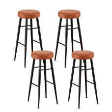 Artiss 4x Lane Brown Bar Stools - Round PU Leather, Metal Frame, 76cm High, Anti-Slip, Thick Foam, Easy Assembly Artiss 4x Lane Brown Bar Stools - Round PU Leather, Metal Frame, 76cm High, Anti-Slip, Thick Foam, Easy Assembly