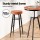 Artiss 4x Lane Brown Bar Stools - Round PU Leather, Metal Frame, 76cm High, Anti-Slip, Thick Foam, Easy Assembly