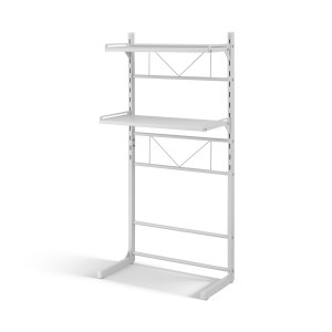 Artiss 2-Tier Over Toilet Bathroom Shelf Rack - Durable Iron Frame, Moisture Resistant, 60x30x120cm, Easy Clean White