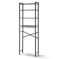 Artiss 4-Tier Over Toilet Bathroom Storage Rack, Space-Saving Organiser with Iron Frame, 60x24x173cm, White