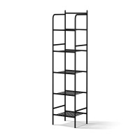Artiss 5 Tier Black Iron Corner Shower Caddy - 143.5cm Floor Standing Bathroom Organiser with Non-Slip Base