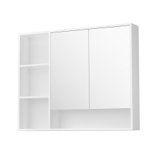 Cefito 100cm Bathroom Mirror Cabinet White Wall Mounted Vanity, Medicine Storage, 15mm MDF, Adjustable Shelves