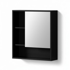 Cefito Black Wall-Mounted Bathroom Mirror Cabinet, 560mm, Water-Resistant, Adjustable Shelves, Modern Design