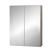 Cefito Bathroom Mirror Cabinet, MDF, 600x720mm, Natural Oak, Eco-Friendly, Adjustable Shelves, Soft-Close Doors