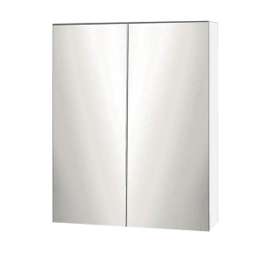 Cefito 600x720mm White Bathroom Mirror Cabinet, High Gloss MDF, Twin Doors, Adjustable Shelves, Eco-Friendly Design