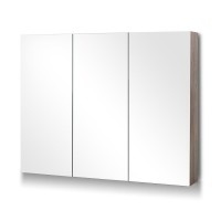 Cefito Bathroom Mirror Cabinet, MDF, Natural Oak, 900x720mm, Eco-Friendly, Soft-Close Doors, Adjustable Shelves