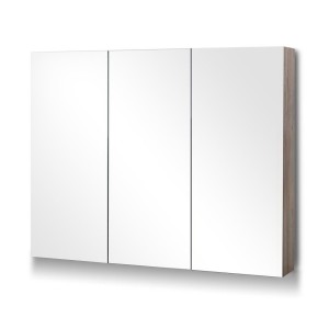 Cefito Bathroom Mirror Cabinet, MDF, Natural Oak, 900x720mm, Eco-Friendly, Soft-Close Doors, Adjustable Shelves
