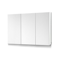 Cefito White Bathroom Vanity Mirror Cabinet: High Gloss MDF, 3 Soft-Close Doors, Adjustable Shelves, 900x150x720mm