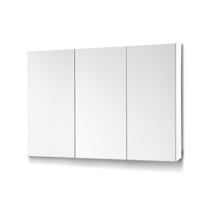 Cefito White Bathroom Vanity Mirror Cabinet: High Gloss MDF, 3 Soft-Close Doors, Adjustable Shelves, 900x150x720mm