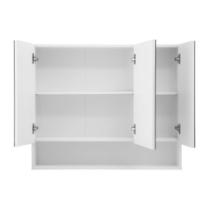Cefito Bathroom Mirror Cabinet 900x750mm White MDF Wall Hung Medicine Cabinet with Adjustable Shelves and Triple Doors