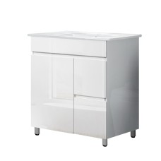 Cefito Bathroom Vanity Unit, MDF & Nano Ceramic, 765mm, High-Gloss Finish, Modern Freestanding Basin Cabinet