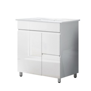 Cefito Bathroom Vanity Unit, MDF & Nano Ceramic, 765mm, High-Gloss Finish, Modern Freestanding Basin Cabinet