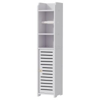 Artiss 3-Tier Bathroom Cabinet: Water-Resistant PVC, Slim Design, Toilet Roll Holder, Ventilated Storage - 17x15x76cm