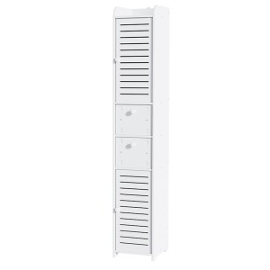 Artiss Bathroom Toilet Storage Cabinet - Slim Tallboy with Ventilated Doors, 2 Drawers, Water-Resistant, 118cm, White