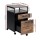 Artiss Rustic Brown 2-Drawer Filing Cabinet with Wheels, Particle Board, 75kg Capacity, Locking Drawers, 42x44x64.5cm
