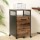 Artiss Rustic Brown 2-Drawer Filing Cabinet with Wheels, Particle Board, 75kg Capacity, Locking Drawers, 42x44x64.5cm