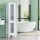 Artiss 160cm Tall Slim Bathroom Storage Cabinet White MDF Floor Cupboard with Glass Door and Adjustable Shelves