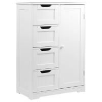 Artiss White Bathroom Cabinet: 4 Drawers & 2-Shelf Cupboard, Eco-Friendly MDF, 54x29x83cm, Sleek Design for Modern Homes